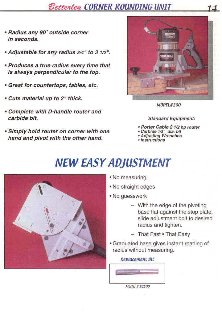 Corner Rounding Unit 200 Betterley Enterprises Tools 4 Solid Surface